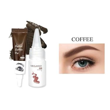 Imagem de Tinta Semi Permanente para Sobrancelhas Tintura de Cílios Creme Henna Cores Naturais Longa Duração Conjunto Beleza Uso Profissional