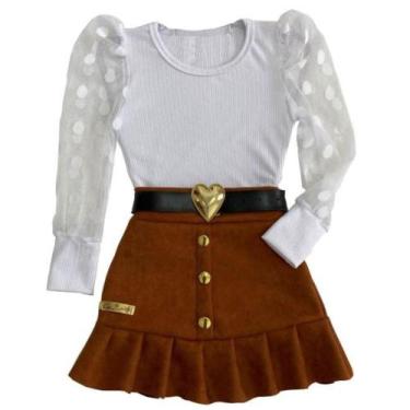 Imagem de Conjunto Infantil Mini Diva Blogueirinha Moda Meninas Luxo, Branco, Ca