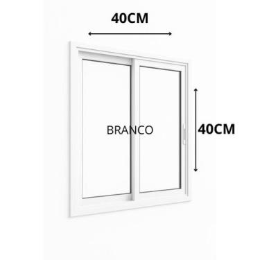 Imagem de Janela, vitro, basculante BRANCA 40X40 2 FOLHAS REFORÇADA - Alumínio N