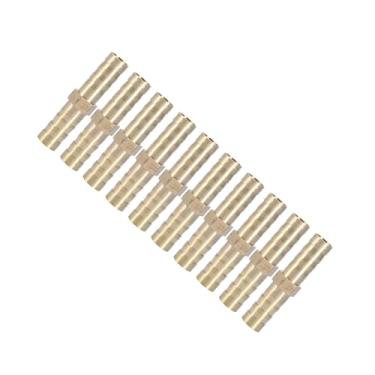 Imagem de Naroote Conector Farpado Reto de Latão Com Vedação de para Ar, água, óleo e Gás, Encaixe 6-20mm para Tubulação de Gás Doméstica (8mm(10 unidades))