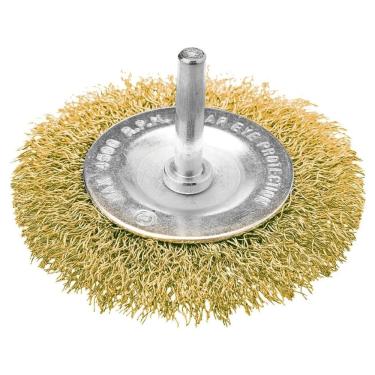 Imagem de Escova Circular 50 X 8 Mm Aço Latonado Com Haste Tradestar