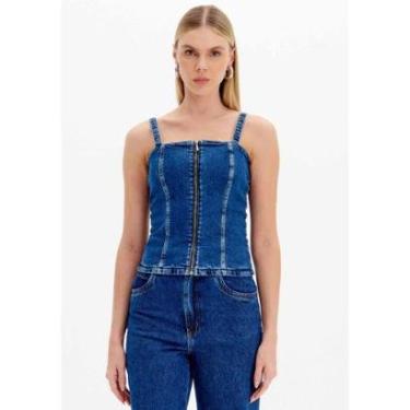 Imagem de Blusa Jeans com Zíper-Feminino