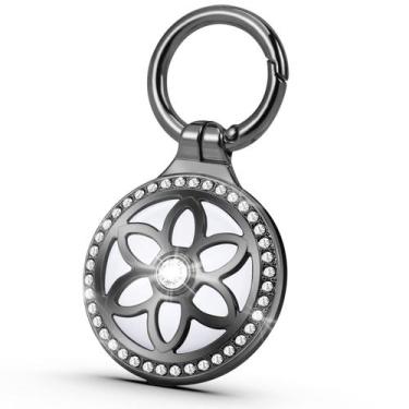 Imagem de Porta-chaves de strass AirTag Holder DEERLET Metal Badge preto