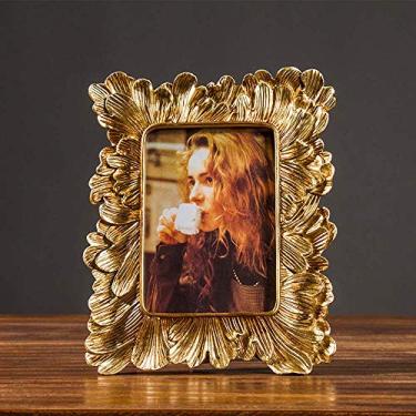 Imagem de Porta-retrato DIY resina decoração de casa adereços dourados para fotografia casamento mesa suprimentos de festa (1, ouro)