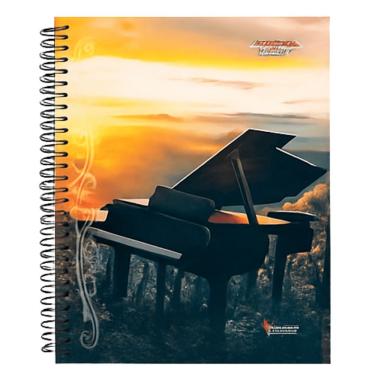 Imagem de Caderno Espiral De Música Universitário Capa Dura 64 Folhas 1 Matéria Tamoio Estampa 4