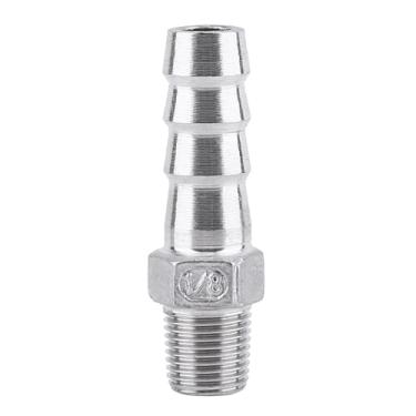 Imagem de Generic Conector de Cauda de Mangueira Farpada de Aço Inoxidável para Encanamento de Tubulação de Ar/água, Encaixe de Rosca 304 SS 1/8 "~ 3/4" para Engenharia Química, Máquinas (1/8''*10mm)