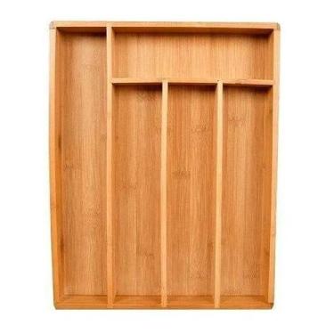 Imagem de Porta Talheres Bambu 5 Divisórias Para Gaveta - mimo style