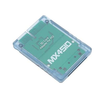 Imagem de Naroote Adaptador de Cartão de Memória Leitor de Cartão de Armazenamento Profissional para, Adaptador de Console de Jogos Plug and Play Transparente para Software Homebrew (Azul Transparente)