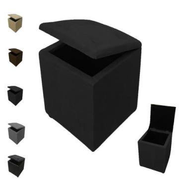 Imagem de Puff Baú Banquinho Suede Banqueta Quadrado Decorativo Organizador - Me
