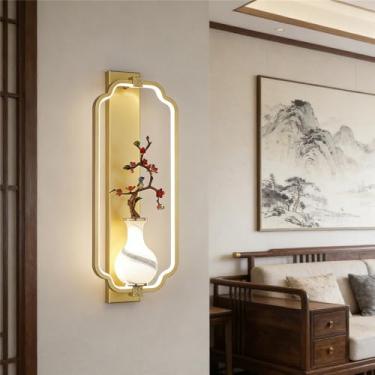 Imagem de OUFULA Contemporânea Lâmpada de parede LED Chinês Criativo Sala Quarto Estudo Villa Hotel Casa de Chá Corredor Escadas Luz (Estilo 29)