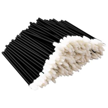 Imagem de 200 pincéis labiais descartáveis, aplicadores de batom preto, aplicadores de brilho labial, aplicadores sem fiapos, varinhas labiais para maquiagem labial