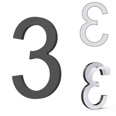 Imagem de Números autoadesivos de casas de 12 cm, números de caixa de correio DEWEL número de porta de endereço, números de endereço de casa moderna de acrílico e letras para casa, apartamentos, escritório