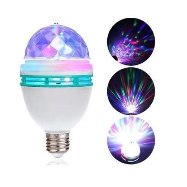 Imagem de Lampada Globo Giratória Rotativa Festa Luz Colorida Led - Shopbr