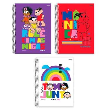 Imagem de Caderno Unv Espiral Turma Da Monica 160 Folhas 10 Matérias