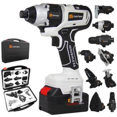 Imagem de Parafusadeira 10 em 1 Com 2 Baterias Lixadeira Profissional - Embralum