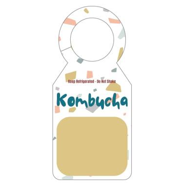 Imagem de 100 etiquetas Growler para Kombucha – Etiquetas de identificação de bebidas graváveis de 14 x 6 cm para chá fermentado, kombucha aromatizado e bebidas artesanais – Etiquetas de papel duráveis para