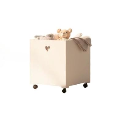 Imagem de Caixa organizadora de brinquedos com rodas em MDF(Branca Coração)