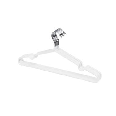 Imagem de Kit com 6 Cabides Emborrachados Antideslizantes – Ideal para Roupas Delicadas, Blusas e Camisas (Branco)
