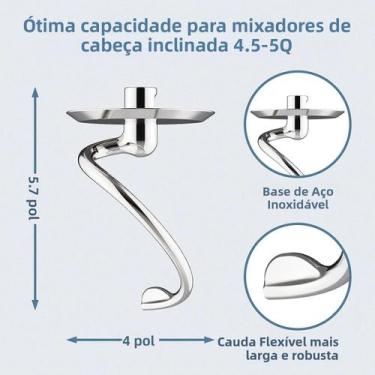 Imagem de Gancho Espiral Para Massa, Lavável Na Máquina De Lavar Louça, Para Bat