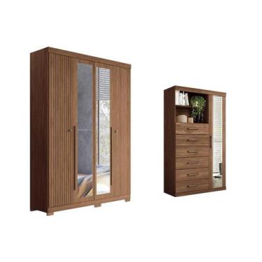 Imagem de Guarda Roupa +Cômoda QC310 Jatobá - Santos Andirá