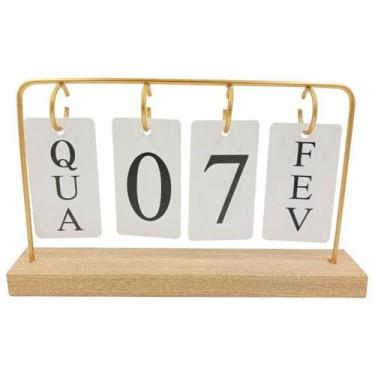 Imagem de Calendário De Mesa Decorativo Metal Plaquinhas - ONYX