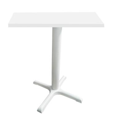 Imagem de Mesa ômega Ferro Branco 74 Cm (alt) Base Em X Tampo Mdp Quadrado Branco 60 Cm (larg) X 2,50 Cm (alt)