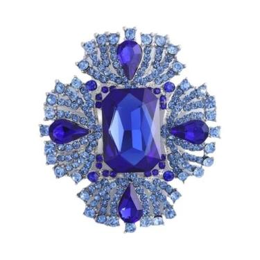 Imagem de Broches Grandes De Cristal Com Flores De Strass Para Mulheres E Homens