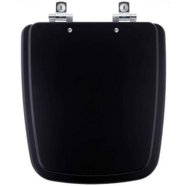 Imagem de Tampa De Vaso Sanitario Com Amortecedor Boss Matte Black Preto Fosco Para Bacia Incepa