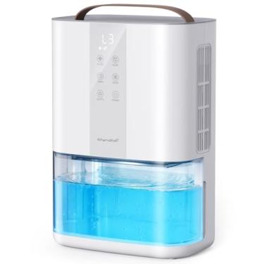 Imagem de Desumidificadores grandes para casa, desumidificador de 2,721 g para banheiro com desligamento automático, desumidificador silencioso Whisper para quarto, escritório, trailer, armário, guarda-roupa