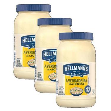 Imagem de kit 3 Maionese Hellmann's tradicional 500g