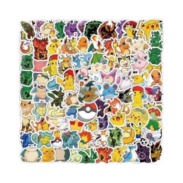 Imagem de Adesivos Kawaii Pikachu Pokémon 100PCS Para Laptop, Mala, Skateboard, 
