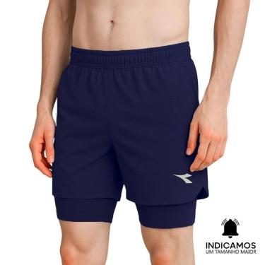 Imagem de Short Duplo Diadora Small Logo Masculino - Marinho M-Masculino