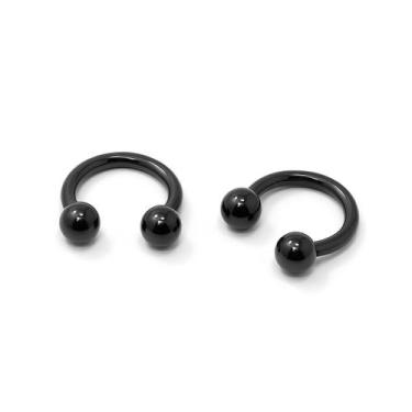 Imagem de Piercing Ferradura Preto Aço Cirúrgico 1.2mm - M2 Piercing, 8mm