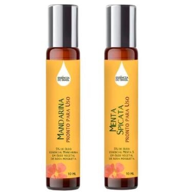 Imagem de Óleos Essenciais Prontos Mandarina E Menta Roll On 10Ml - Essência Do 