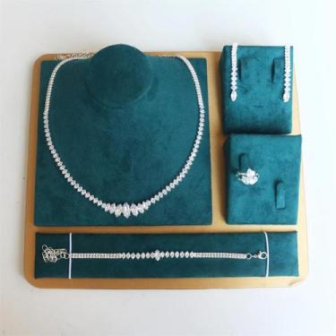 Imagem de Conjunto De Joias Românticas Para Casamento 4 Peças Colar De Zircônia 