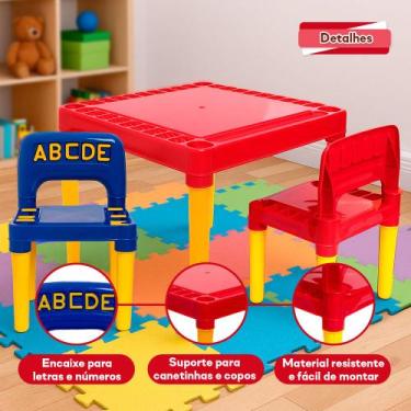 Imagem de Mesa Infantil Educativa Desmontável Com 2 Cadeiras 3827 - Tritec