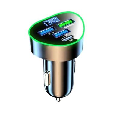 Imagem de Carregador De Telefone Para Carro USB Tipo C Super Rápido 350W Com Mon