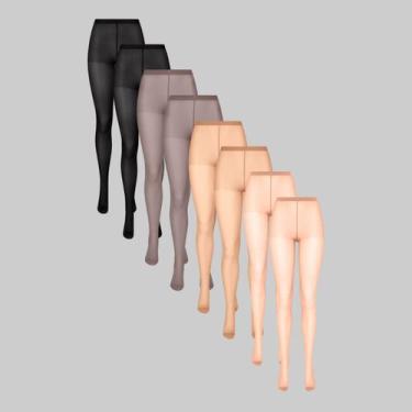 Imagem de Kit 8 Pares de Meias Calças Lupo Loba Invisível 05870-001, Pó de arroz