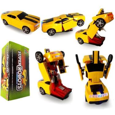 Imagem de Carro Vira Robo Som Luz Carrinho Brinquedo Menino CAMARO - AYTOYS