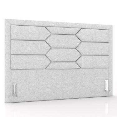 Imagem de Cabeceira Cama Box Casal Queen 160cm Texas P02 Linho Cinza Claro - Mpozenato