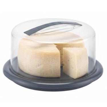 Imagem de Porta Queijo Queijeira Com Tampa 10x20cm Linha Acrylic Line Premium Co