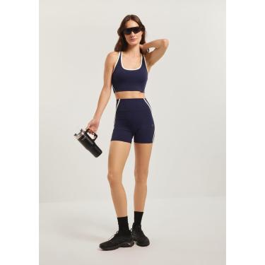 Imagem de Bermuda Esportiva Feminina Bicolor Corte à Laser-Feminino