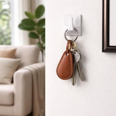 Imagem de Gancho Organizador Multiuso Pequeno 2x3cm Branco Pendurar Objetos Leve