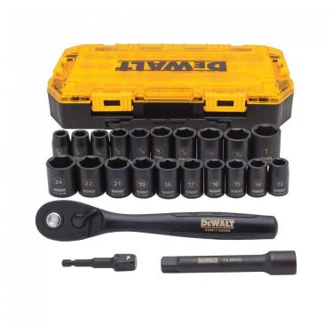 Imagem de Conjunto de Soquetes de Impacto, 23 Peças, DEWALT DWMT74739, Amarelo