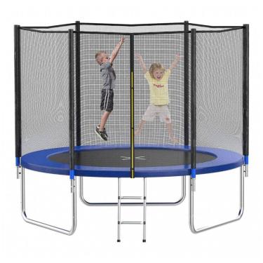 Imagem de Cama Elastica Infantil com Diâmetro, Cesta de Basquete e Rede de Proteção para até 180 kg, AOTOB, Preto