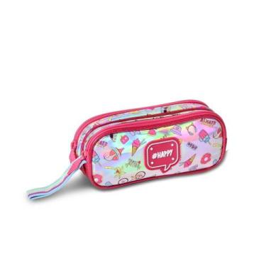 Imagem de Estojo Duplo Escolar Holográfico Emoji Clio