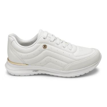 Imagem de Tenis Casual Feminino Kolosh Conforto Estilo Calce Fácil, Branco, 36