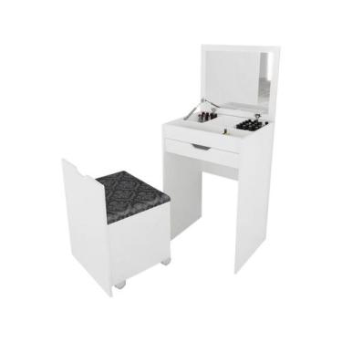 Imagem de Penteadeira Compacta com Espelho PE2007 Branco/Preto - Tecno Mobili, B