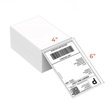 Imagem de Etiqueta Térmica Adesiva MUNBYN 4"x 6”, 500 Unidades, Branca - ITLP1015SR-WH