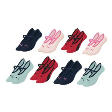 Imagem de Kit 8 Pares De Meias Antiderrapante Para Pilates Modelo Sapatilha - Se